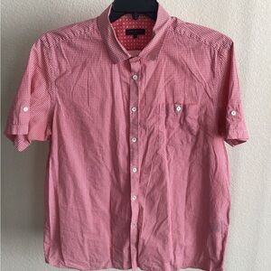 M018 Ted Baker Red Checkered Casual Shirt
